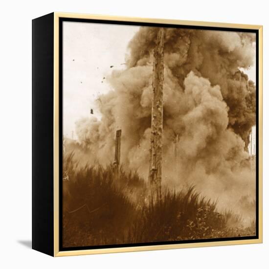 Explosion of a mine, Vosges, eastern France, c1914-c1918-Unknown-Framed Stretched Canvas