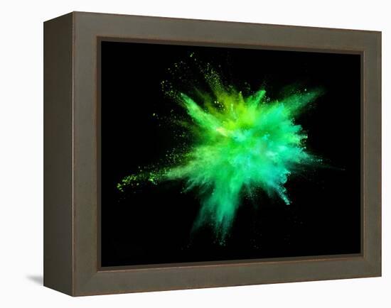 Explosion of Coloured Powder on Black Background-Jag_cz-Framed Premier Image Canvas