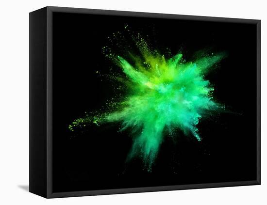 Explosion of Coloured Powder on Black Background-Jag_cz-Framed Premier Image Canvas