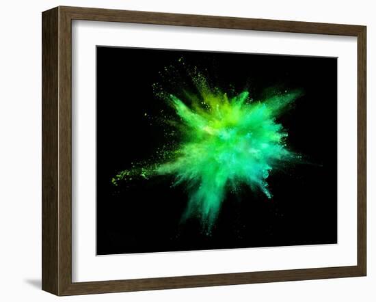 Explosion of Coloured Powder on Black Background-Jag_cz-Framed Photographic Print