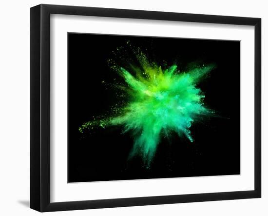 Explosion of Coloured Powder on Black Background-Jag_cz-Framed Photographic Print