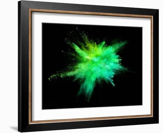 Explosion of Coloured Powder on Black Background-Jag_cz-Framed Photographic Print