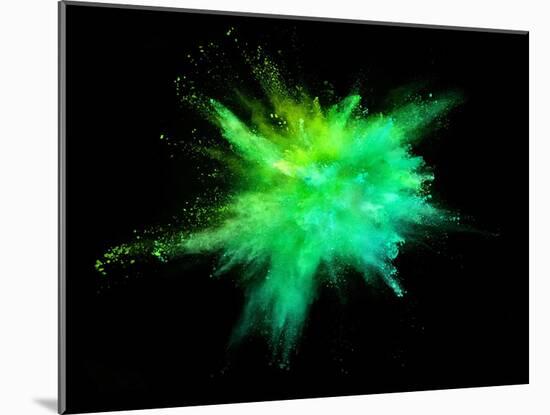 Explosion of Coloured Powder on Black Background-Jag_cz-Mounted Photographic Print