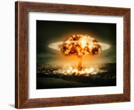 Explosion Of Nuclear Bomb-egal-Framed Art Print