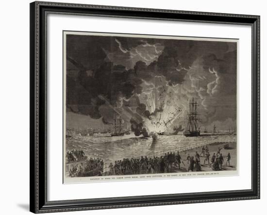 Explosion on Board the Barque Lottie Sleigh-null-Framed Giclee Print