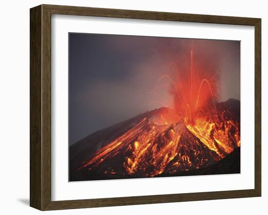 Explosive Vulcanian Eruption of Lava on Sakurajima Volcano, Japan-Stocktrek Images-Framed Photographic Print