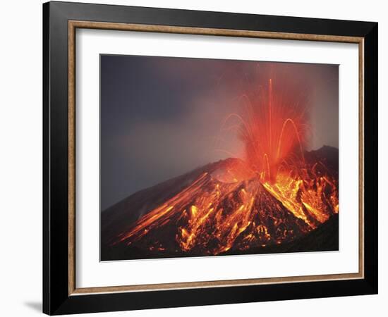 Explosive Vulcanian Eruption of Lava on Sakurajima Volcano, Japan-Stocktrek Images-Framed Photographic Print