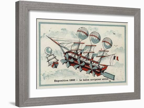 Exposition 1900 - Airship-null-Framed Giclee Print