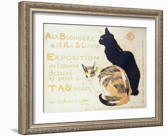 Exposition a La Bodiniere..., Poster Advertising an Exhibition of New Work, 1894-Théophile Alexandre Steinlen-Framed Giclee Print