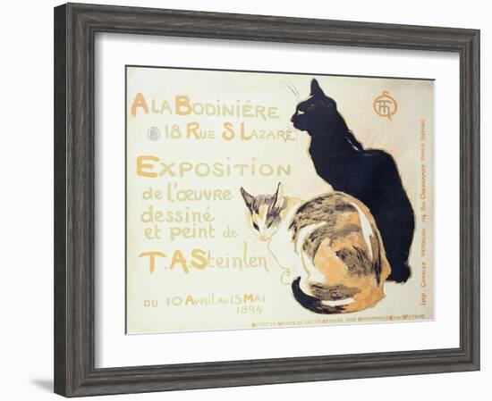 Exposition a La Bodiniere..., Poster Advertising an Exhibition of New Work, 1894-Théophile Alexandre Steinlen-Framed Giclee Print