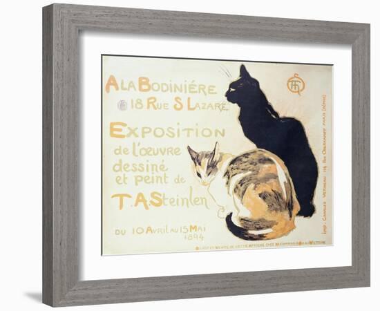 Exposition a La Bodiniere..., Poster Advertising an Exhibition of New Work, 1894-Théophile Alexandre Steinlen-Framed Giclee Print