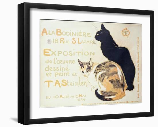 Exposition a La Bodiniere..., Poster Advertising an Exhibition of New Work, 1894-Théophile Alexandre Steinlen-Framed Giclee Print