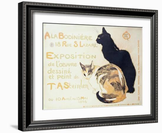 Exposition a La Bodiniere..., Poster Advertising an Exhibition of New Work, 1894-Théophile Alexandre Steinlen-Framed Giclee Print