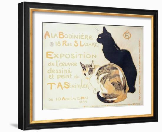 Exposition a La Bodiniere..., Poster Advertising an Exhibition of New Work, 1894-Théophile Alexandre Steinlen-Framed Giclee Print