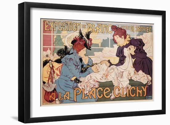 Exposition De Blanc a La Place Clichy Poster-Henri Thiriet-Framed Giclee Print