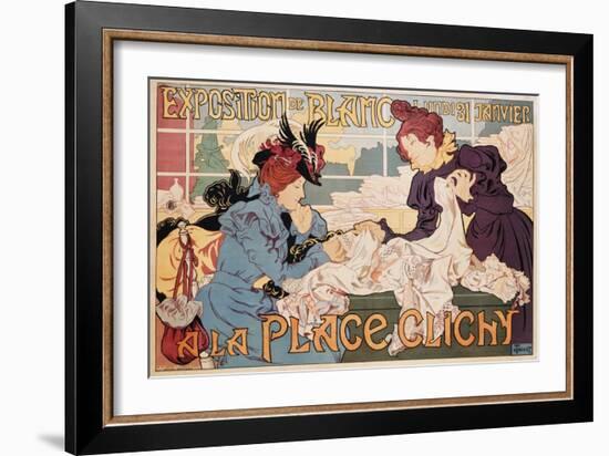 Exposition De Blanc a La Place Clichy Poster-Henri Thiriet-Framed Giclee Print