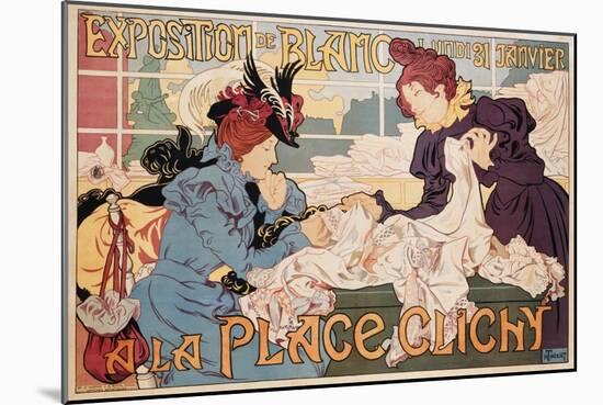 Exposition De Blanc a La Place Clichy Poster-Henri Thiriet-Mounted Giclee Print