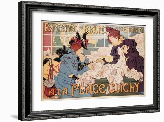 Exposition De Blanc a La Place Clichy Poster-Henri Thiriet-Framed Giclee Print