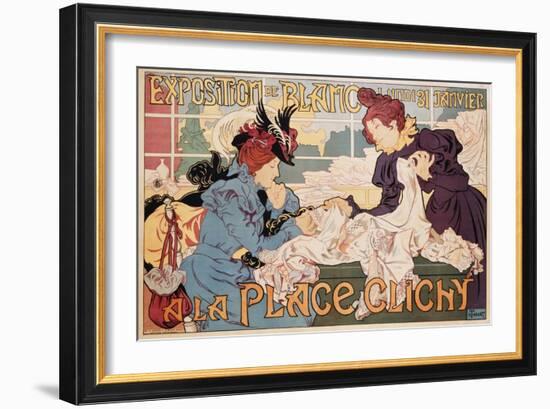 Exposition De Blanc a La Place Clichy Poster-Henri Thiriet-Framed Giclee Print