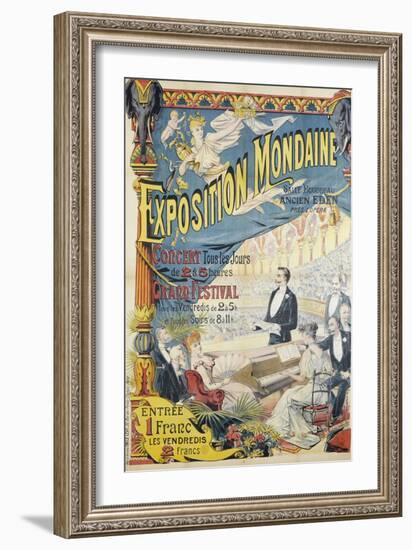 Exposition Mondaine, Salle Boudreau .Ancien Eden., Concert TousLes Jours-Emile Levy-Framed Giclee Print