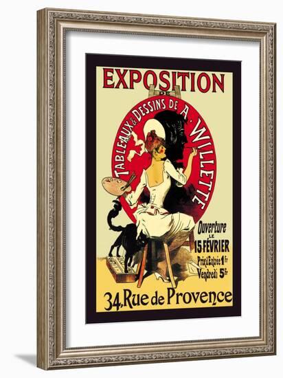 Exposition: Tableaux et Dessins de A. Willette-Jules Chéret-Framed Art Print