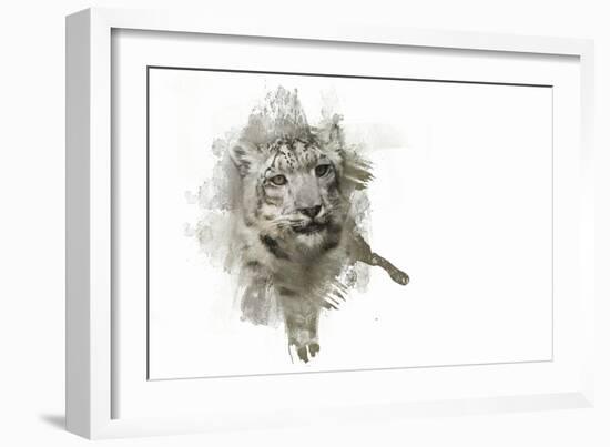 Expressions Snow Leopard-Jai Johnson-Framed Giclee Print