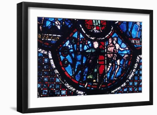 Expulsion from Eden, Stained Glass, Chartres Cathedral, France, 1205-1215-null-Framed Photographic Print