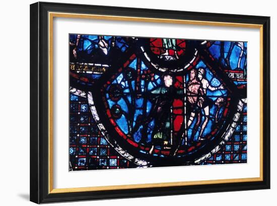 Expulsion from Eden, Stained Glass, Chartres Cathedral, France, 1205-1215-null-Framed Photographic Print