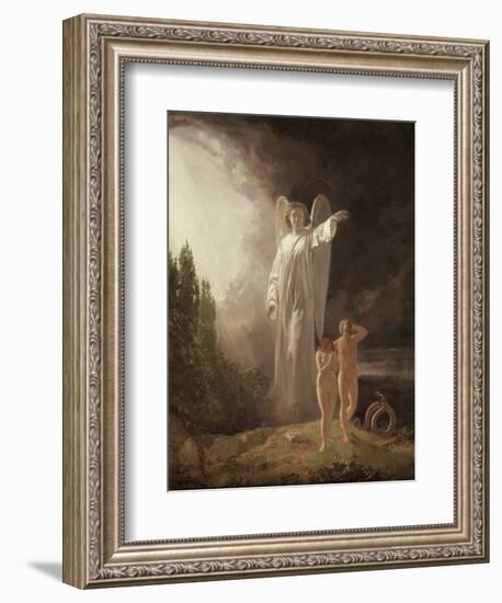 Expulsion of Adam and Eve, 1880s, by John Faed, 1820-1902.-John Faed-Framed Art Print