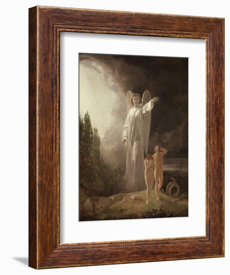 Expulsion of Adam and Eve, 1880s, by John Faed, 1820-1902.-John Faed-Framed Art Print