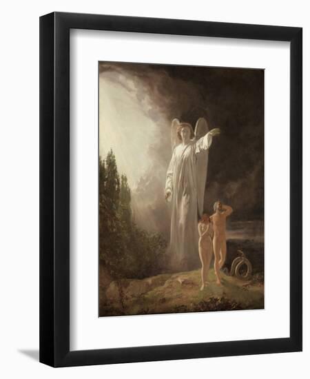 Expulsion of Adam and Eve, 1880s, by John Faed, 1820-1902.-John Faed-Framed Art Print