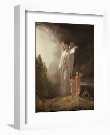 Expulsion of Adam and Eve, 1880s, by John Faed, 1820-1902.-John Faed-Framed Art Print