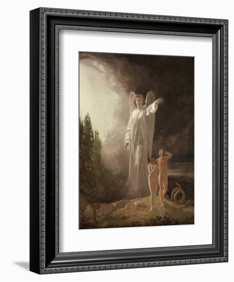 Expulsion of Adam and Eve, 1880s, by John Faed, 1820-1902.-John Faed-Framed Art Print
