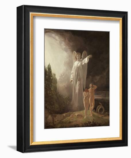 Expulsion of Adam and Eve, 1880s, by John Faed, 1820-1902.-John Faed-Framed Art Print