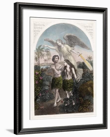 Expulsion of Adam and Eve from the Garden of Eden, C1860-null-Framed Giclee Print