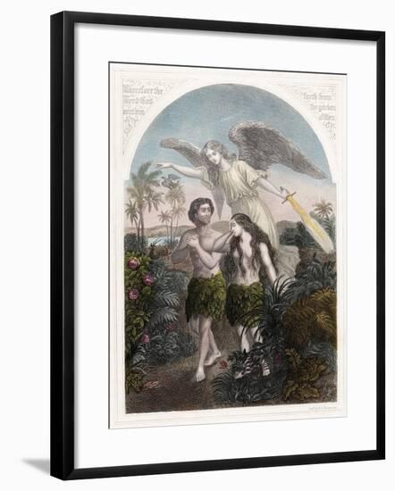 Expulsion of Adam and Eve from the Garden of Eden, C1860-null-Framed Giclee Print