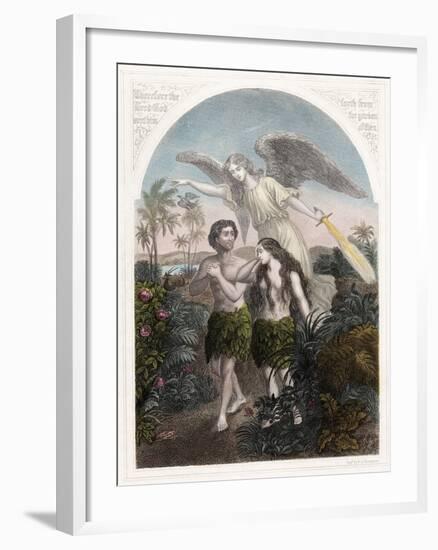 Expulsion of Adam and Eve from the Garden of Eden, C1860-null-Framed Giclee Print