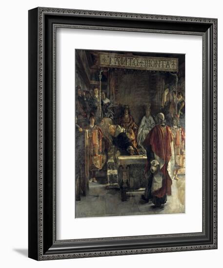 Expulsion of the Jews from Spain in 1492-Emilio Sala y Frances-Framed Art Print