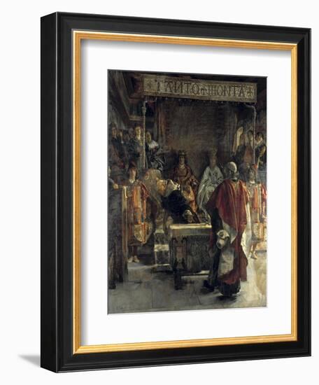 Expulsion of the Jews from Spain in 1492-Emilio Sala y Frances-Framed Art Print