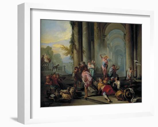 Expulsion of the Money Changers-Giovanni Paolo Pannini-Framed Giclee Print