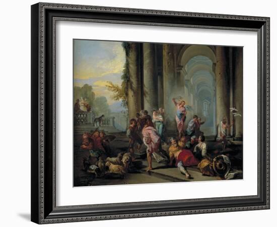 Expulsion of the Money Changers-Giovanni Paolo Pannini-Framed Giclee Print