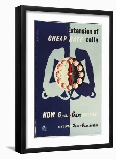 Extension of Cheap Rate Calls-Stan Krol-Framed Art Print