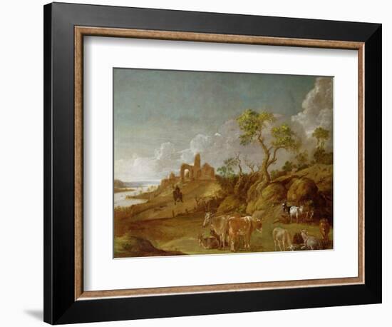 Extensive Hilly Landscape with Cattle, Sheep and Goats-Potter-Framed Giclee Print