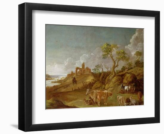 Extensive Hilly Landscape with Cattle, Sheep and Goats-Potter-Framed Giclee Print