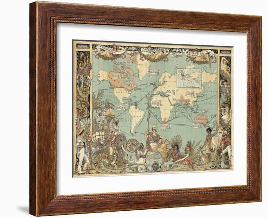 Extent of the British Empire in 1886-Walter Crane-Framed Premium Giclee Print