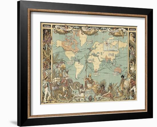 Extent of the British Empire in 1886-Walter Crane-Framed Premium Giclee Print