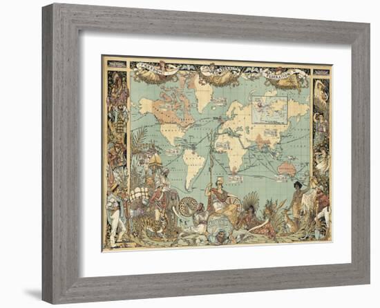 Extent of the British Empire in 1886-Walter Crane-Framed Premium Giclee Print