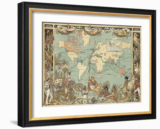 Extent of the British Empire in 1886-Walter Crane-Framed Premium Giclee Print