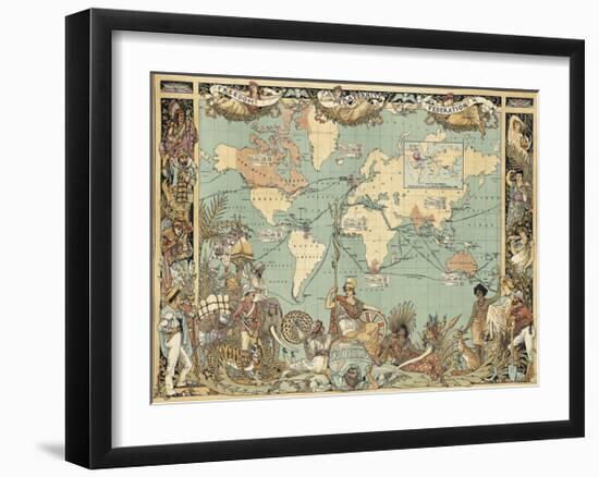 Extent of the British Empire in 1886-Walter Crane-Framed Premium Giclee Print