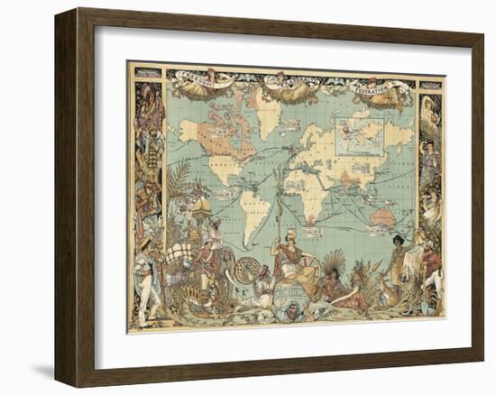 Extent of the British Empire in 1886-Walter Crane-Framed Premium Giclee Print